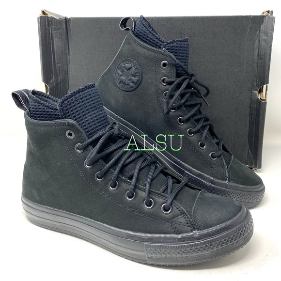 Converse Ctas Waterproof Boot High Suede Black Womenen's Size 7 Sneakers 162409C - Picture 2 of 8